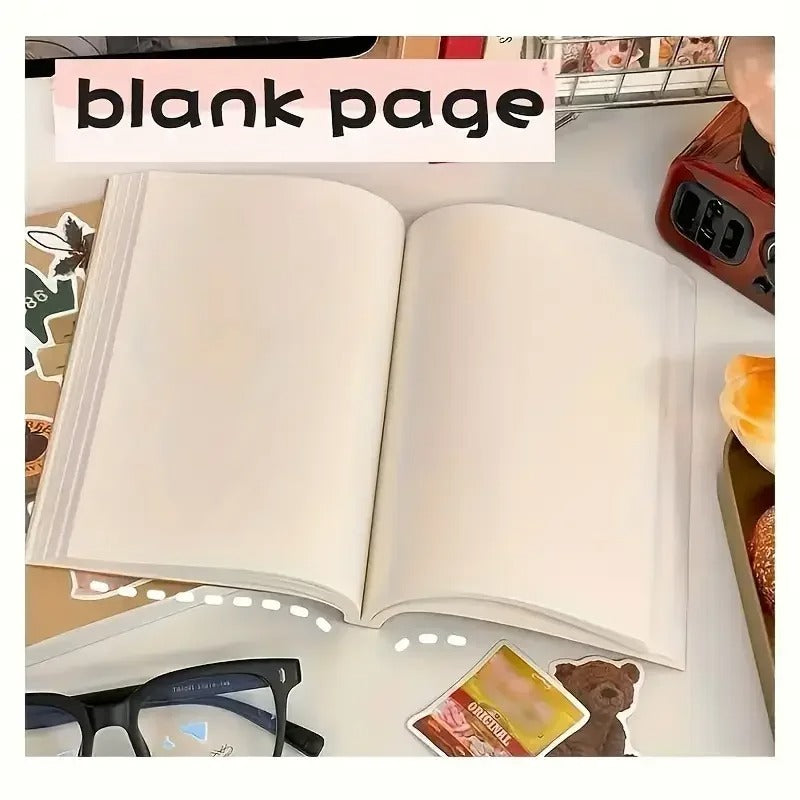 Notepad 256 Pages Blank Sketchbook Notebook Diary School Journal Useful Stationery Office Supplies