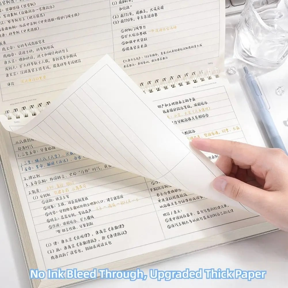 Portable Multi-functional Thicken Paper Coil Notebook Grid/Horizontal Lines Partition Design Writing Memopad B5 Notepad Students