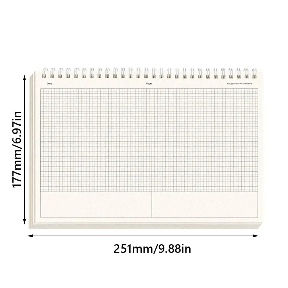 Portable Multi-functional Thicken Paper Coil Notebook Grid/Horizontal Lines Partition Design Writing Memopad B5 Notepad Students