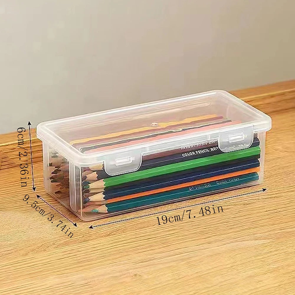 Translucent PencCase Large Capacity Lightweight Convenient for School Supplies Storage Pen Box Organizer Box